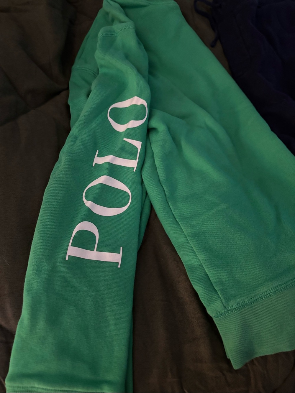Polo by Ralph Lauren greenCrewneck Sweatshirt with navy joggers - Picture 4 of 12